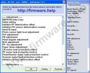 Epson XP-540, XP640, XP-645 reset