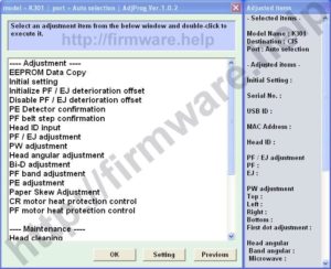 [Epson K301 Adjustment Program]