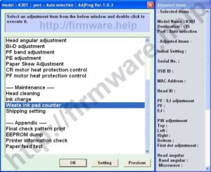 [Epson K301 Adjustment Program]