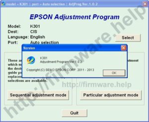 [Epson K301 Adjustment Program]