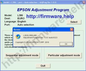 [Epson L382, L386, L486 Adjustment Program]