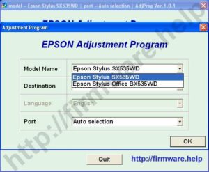 Epson SX535WD, BX535WD сброс памперса