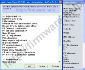 [Epson SX525WD, BX525WD Adjustment Program]