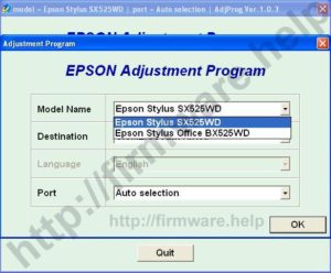 [Epson SX525WD, BX525WD Adjustment Program]