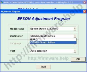 [Epson SX525WD, BX525WD Adjustment Program]