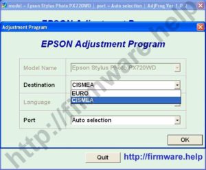 Epson PX720 Adjustment Program