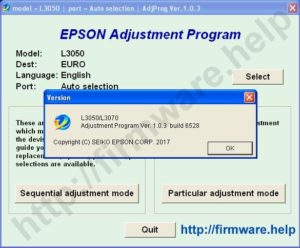 [Epson L3050, L3070 Adjustment Program]